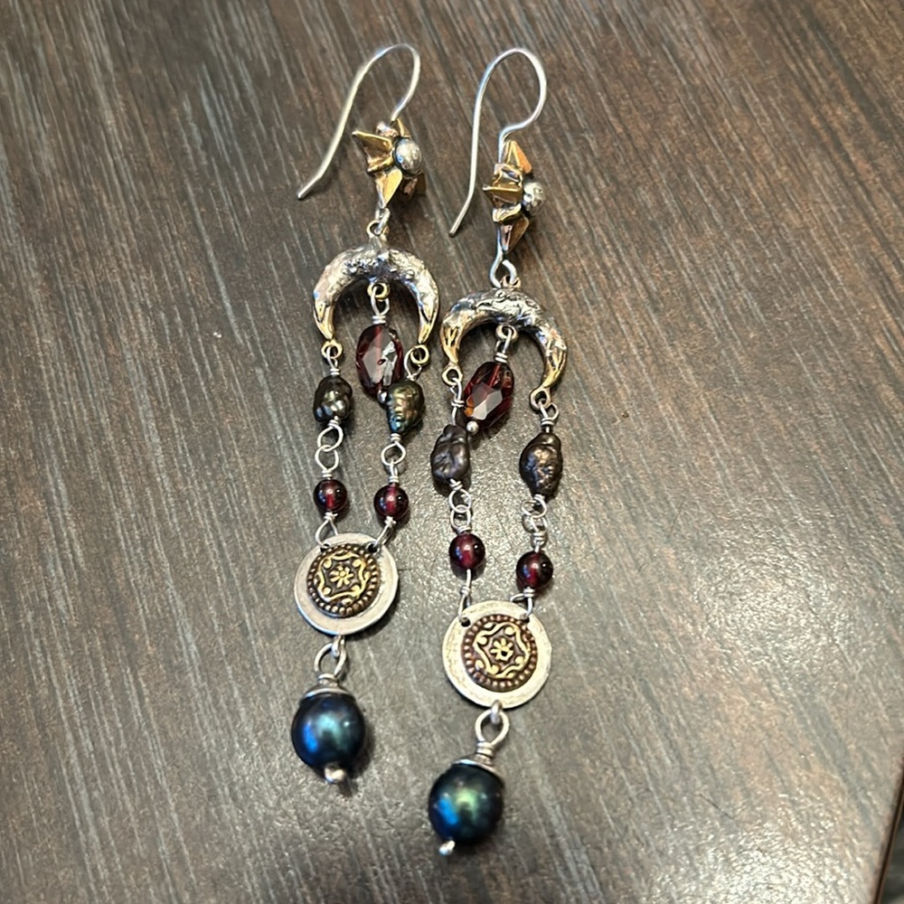 Artist Beth Orduna Design shoulder duster earrings